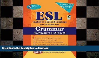 DOWNLOAD ESL Intermediate/Advanced Grammar (English as a Second Language Series) READ NOW PDF ONLINE