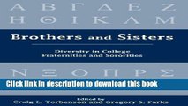 [PDF] Brothers and Sisters: Diversity in College Fraternities and Sororities Reads Full Ebook