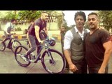 Salman Shahrukh Cycling Together On Mumbai Streets 1st June 2016 Early Morning