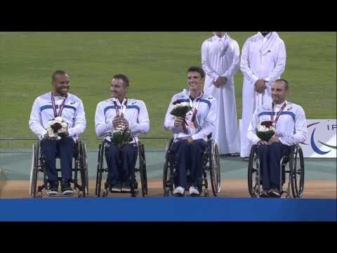 Men's 4x400m T53/54 | Victory Ceremony | 2015 IPC Athletics World Championships Doha