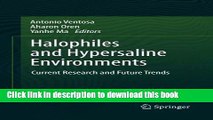 [PDF] Halophiles and Hypersaline Environments: Current Research and Future Trends Book Free