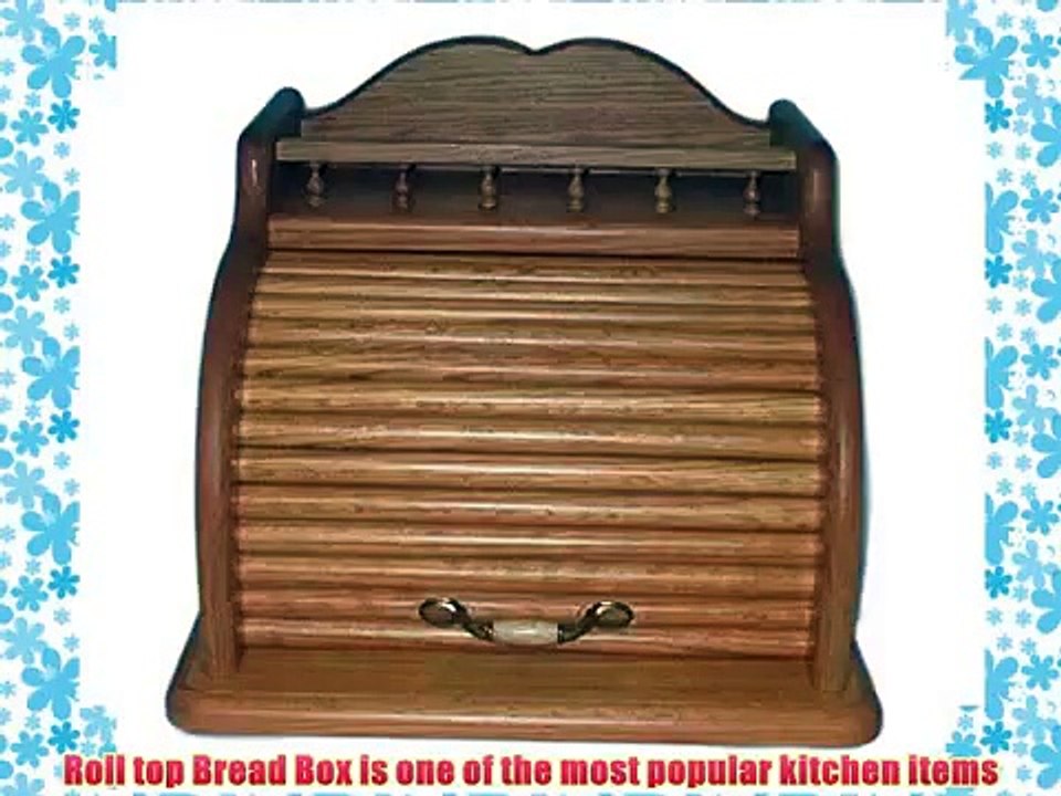 Best Rated Oak Roll Top Bread Box - Honey Oak Stain Kitchen Dining Review