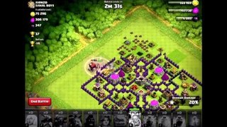 Clash of Clans Attack with one of every troops spell (except earthquake) and hero available at TH 8