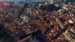 Imagens aéreas registadas por um drone mostram parte do cenário de destruição deixado pelo incêndio no Funchal.