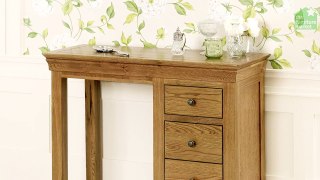 French Louis Oak Pedestal Dressing Table