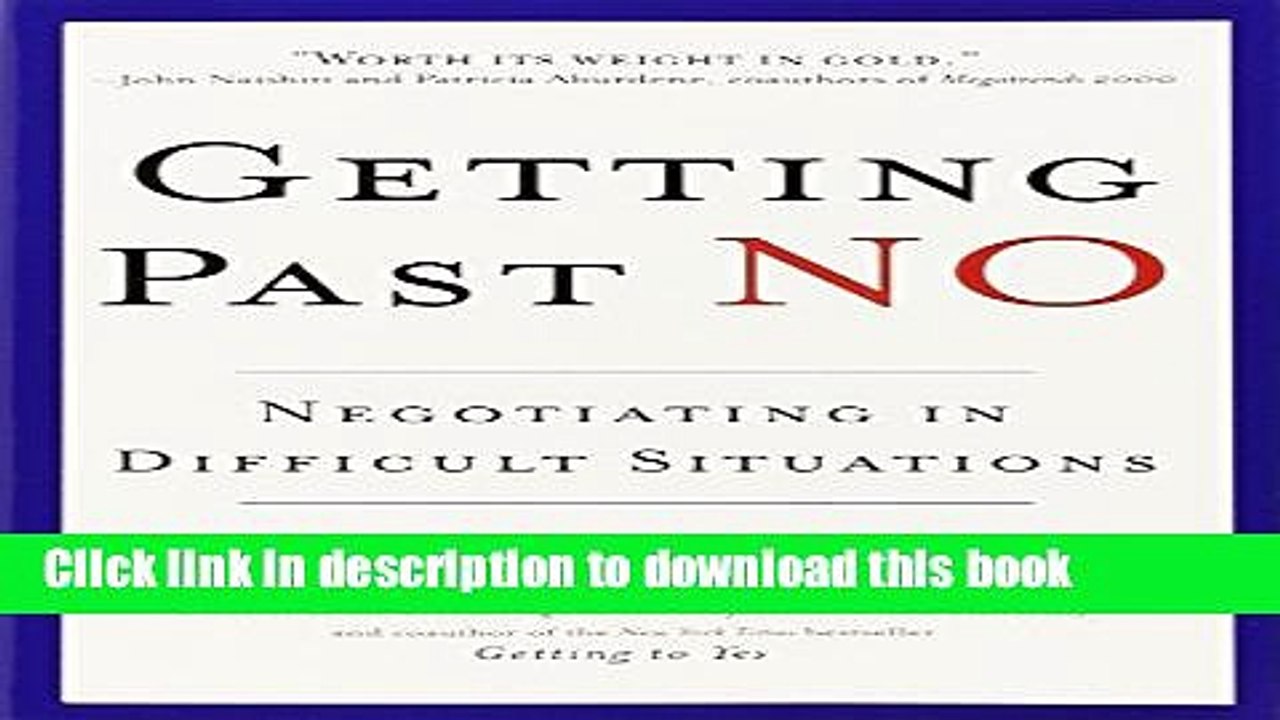 [Download] Getting Past No: Negotiating in Difficult Situations Paperback Free