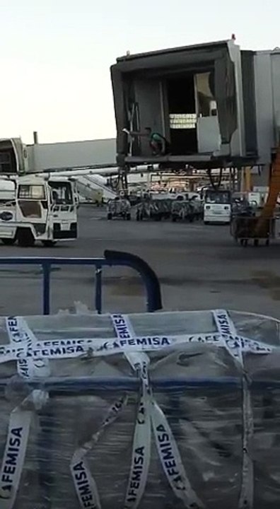 Un passager en retard saute d’une passerelle d’embarquement pour rattraper son avion