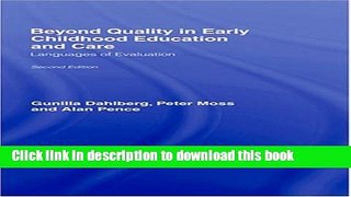 [Popular Books] Beyond Quality in Early Childhood Education and Care: Languages of Evaluation Free