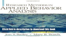 [Popular Books] Research Methods in Applied Behavior Analysis Free Online