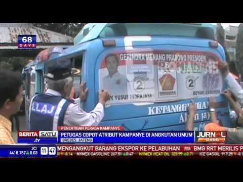 Satpol PP Brebes Tertibkan Alat Peraga Kampanye