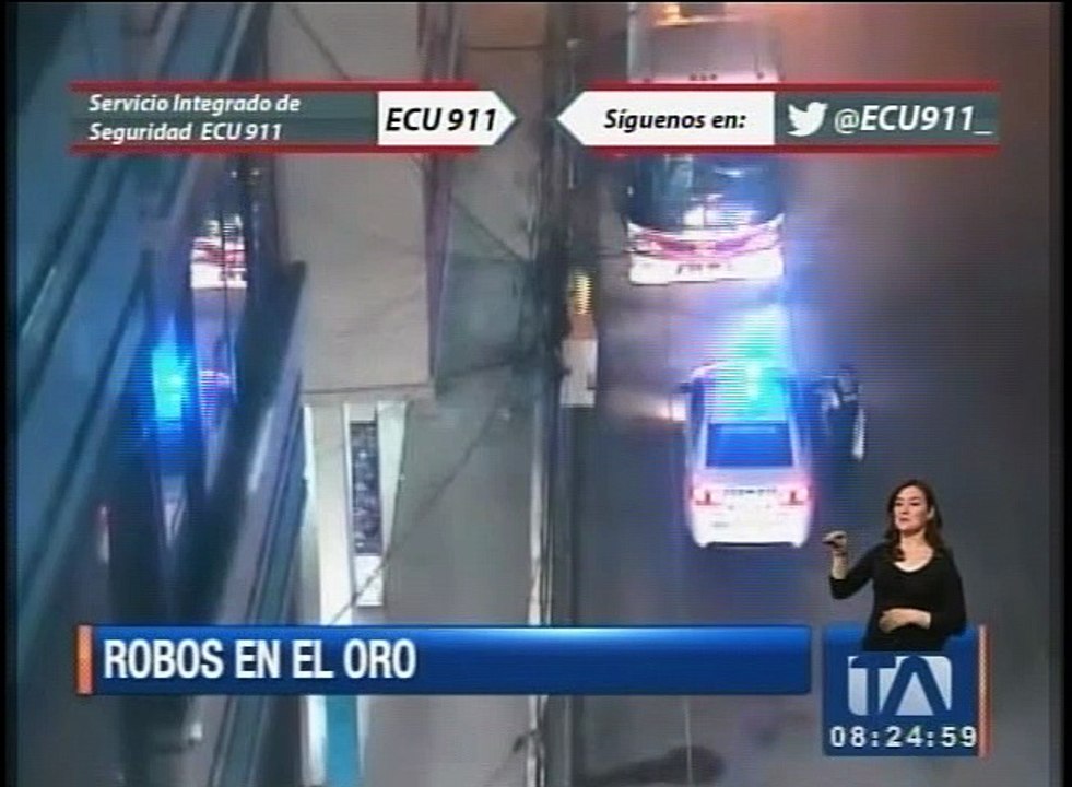 Cámaras del ECU 911 graban impactantes robos en El Oro