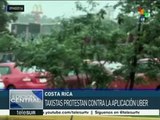 Taxistas de Costa Rica protestan contra Uber
