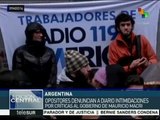 Argentina: aumentan agresiones a referentes sociales y opositores