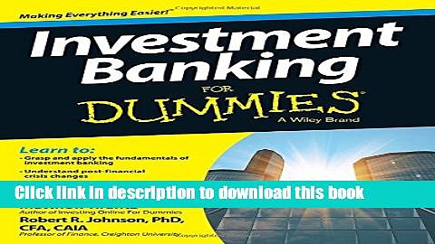 Investment Banking For Dummies For Free