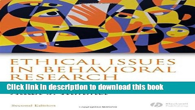 [Download] Ethical Issues in Behavioral Research: Basic and Applied Perspectives Kindle Free