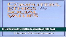 [Download] Computers, Ethics and Social Values Paperback Online