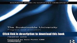 [Popular] The Sustainable University: Progress and prospects Kindle Free