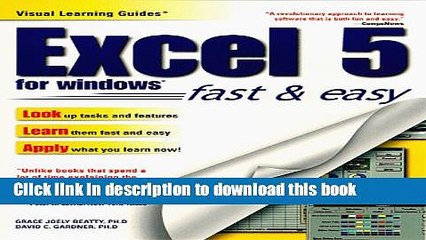 [Download] Excel 5 for Windows: The Visual Learning Guide (Prima Visual Learning Guide) Hardcover
