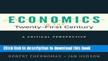 [Popular] Economics in the Twenty-First Century: A Critical Perspective (UTP Insights) Paperback