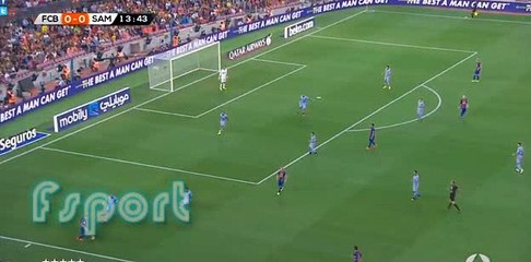 Andres Iniesta Super Big Chance HD - Barcelona vs Sampdoria 0-0 10 8 2016