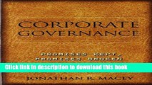 [Popular] Corporate Governance: Promises Kept, Promises Broken Paperback Online