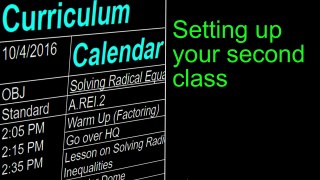 Curriculum Calendar 03 Setting up your second class