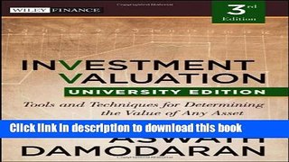[Popular] Investment Valuation: Tools and Techniques for Determining the Value of any Asset,