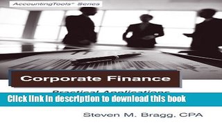 [Popular] Corporate Finance: Practical Applications Hardcover Free