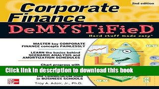 [Popular] Corporate Finance Demystified 2/E Paperback Collection