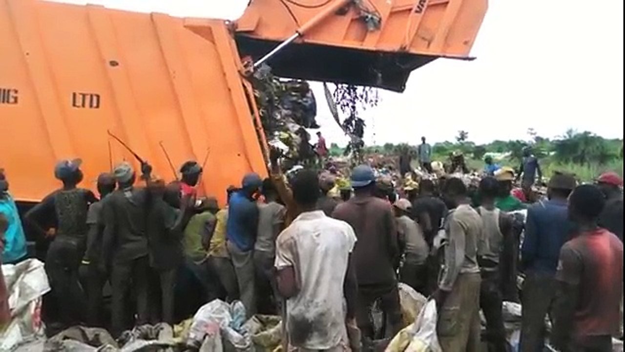 Abuja Nigeria - Dumping Garbage from City for 1000 waste pickers to sort
