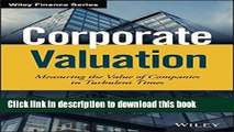 [Popular] Corporate Valuation: Measuring the Value of Companies in Turbulent Times Hardcover Online