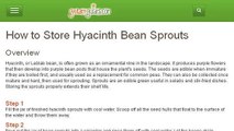How-To Store Hyacinth Bean Sprouts
