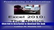 [Download] Excel 2010: The Basics (Productivity in Automation) Paperback Online