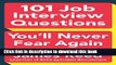 [Download] 101 Job Interview Questions You ll Never Fear Again Kindle Free