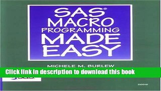 [Download] SAS Macro Programming Made Easy Hardcover Free