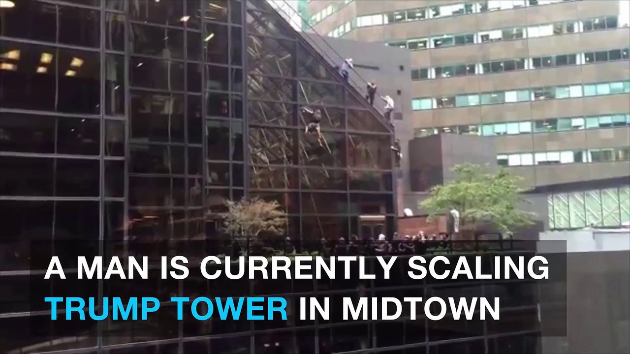 Daredevil climbs Trump Tower with suction cups and harness