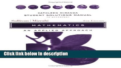 Books Mathematics, Student Solutions Manual: An Applied Approach Free Online