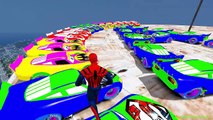 Funny Cars 2 SpiderMan Disney Cars Pixar New Nursery Rhymes Li ghtning McQueen Children's Music_2