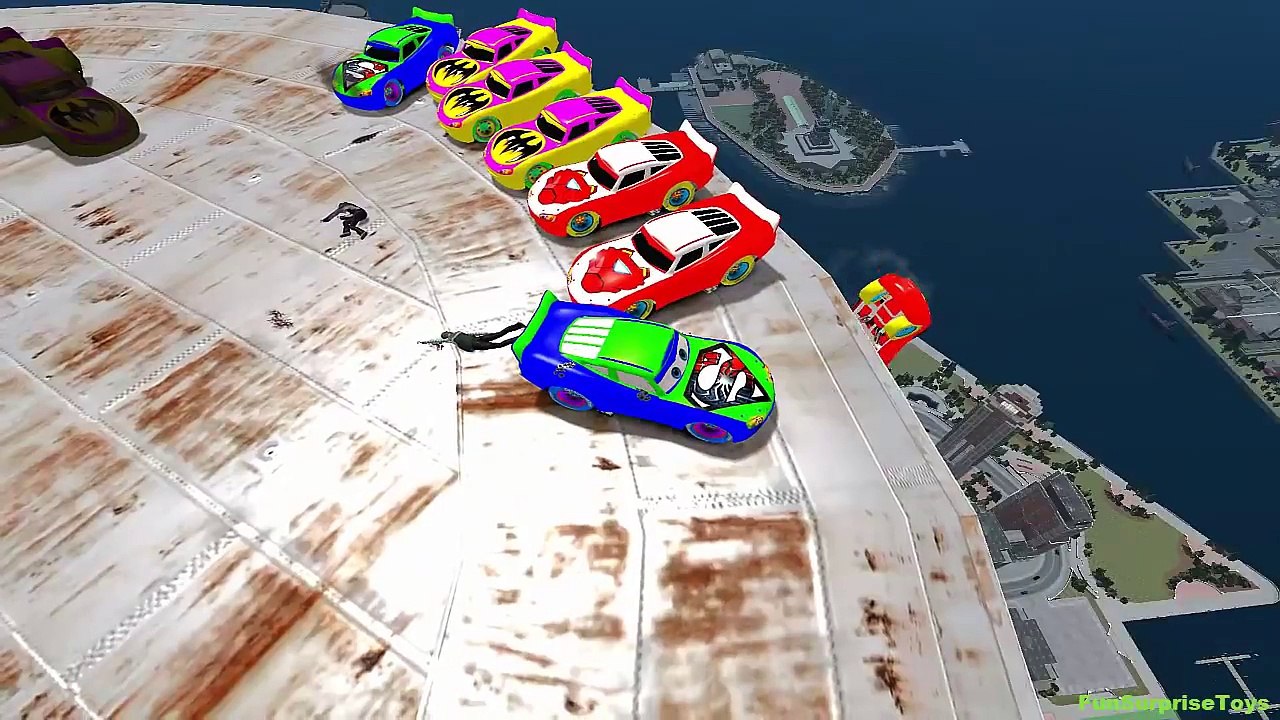 Funny Cars 2 SpiderMan Disney Cars Pixar New Nursery Rhymes Li ghtning McQueen Children's Music_8