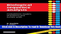 [Popular] Biological Sequence Analysis: Probabilistic Models of Proteins and Nucleic Acids