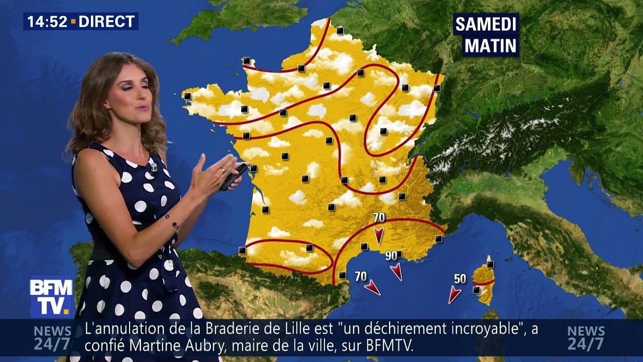 LA METEO de FANNY AGOSTINI le 2016 08 05 sur BFM TV