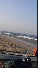 Tsunami in the Arabian Sea on 2013-09-24, observed in Ras-al-Hadd, Oman (video 2/4)