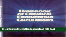 [Popular] Handbook of Chemical Engineering Calculations Kindle Free