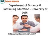 ba distance education admission in Delhi