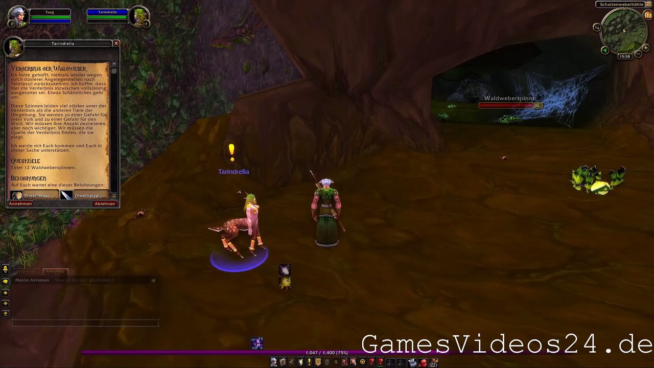 World of Warcraft Quest: Verderbnis der Waldweber