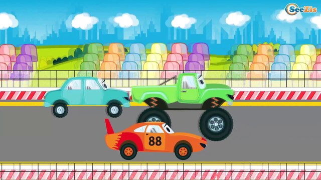 Детские Мультики про Строительные Машинки - Кран и Грузовик. Мультфильмы для Детей про Монстр Трак