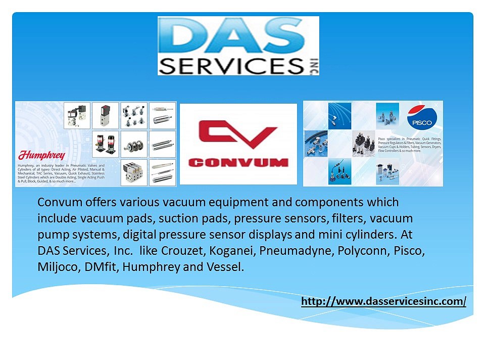 Buy Accessories like Convum Vacuum Ejectors and Pumps at DAS Services, Inc