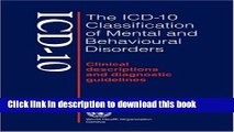 [Popular Books] The Icd-10 Classification of Mental and Behavioral Disorders: Clinical
