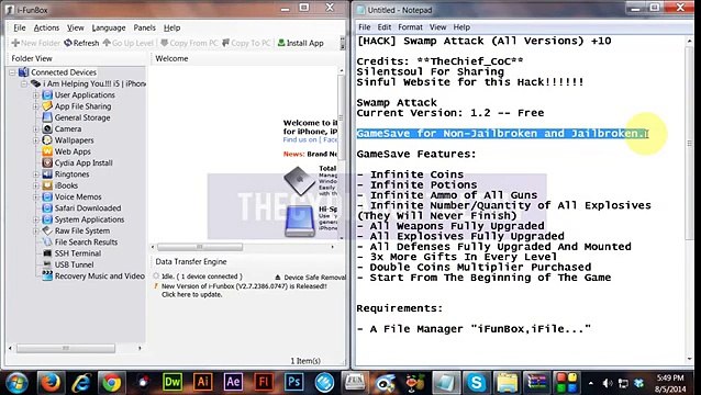 Hack Swamp Attack iOS All Versions No Jailbreak Required iFunBox iFIle Update 11 August 2016 By Clay