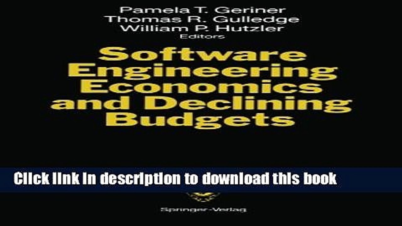 [Download] Software Engineering Economics and Declining Budgets Hardcover Collection